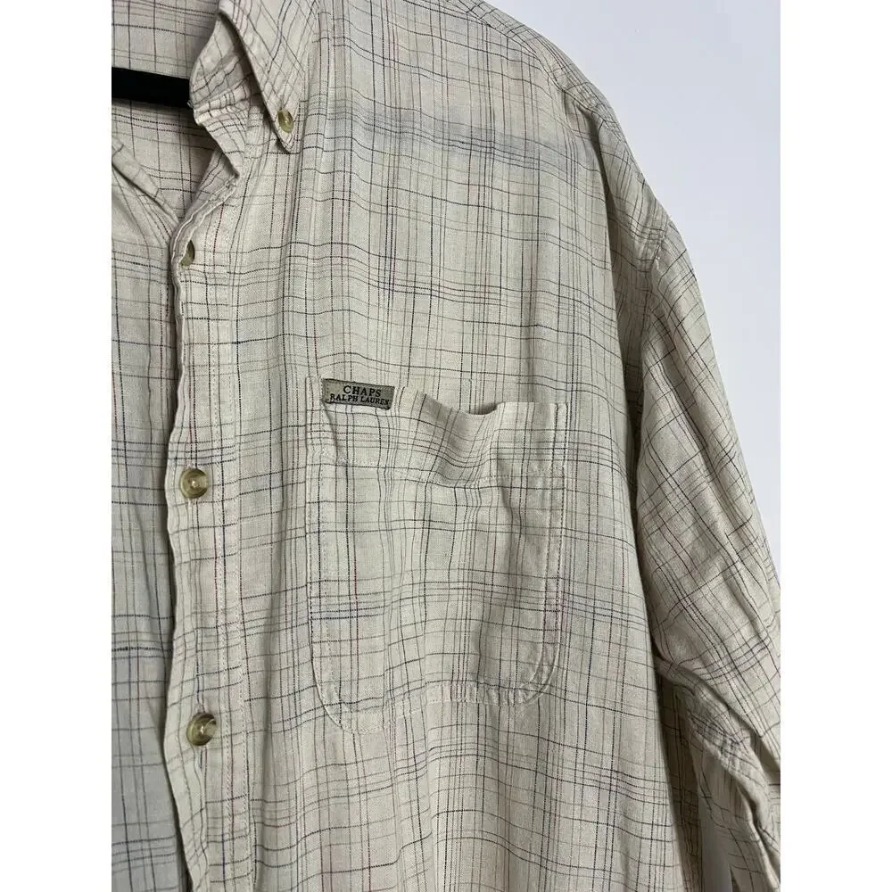 Chaps Ralph Lauren Shirt Men's Linen Blend Size Large